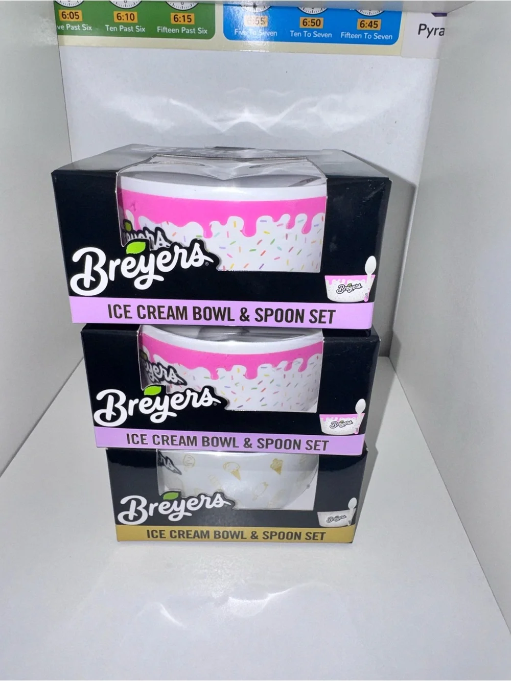Breyer Pink and White Ice Cream Bowl & Spoon Party Set - Sprinkles